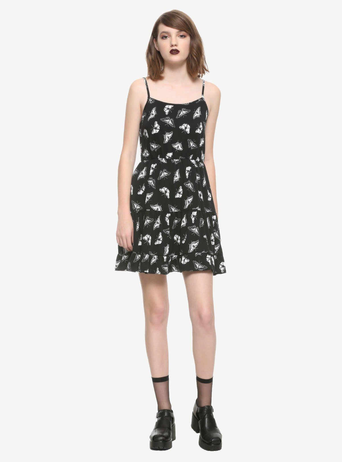 Black & White Butterfly Tiered Dress