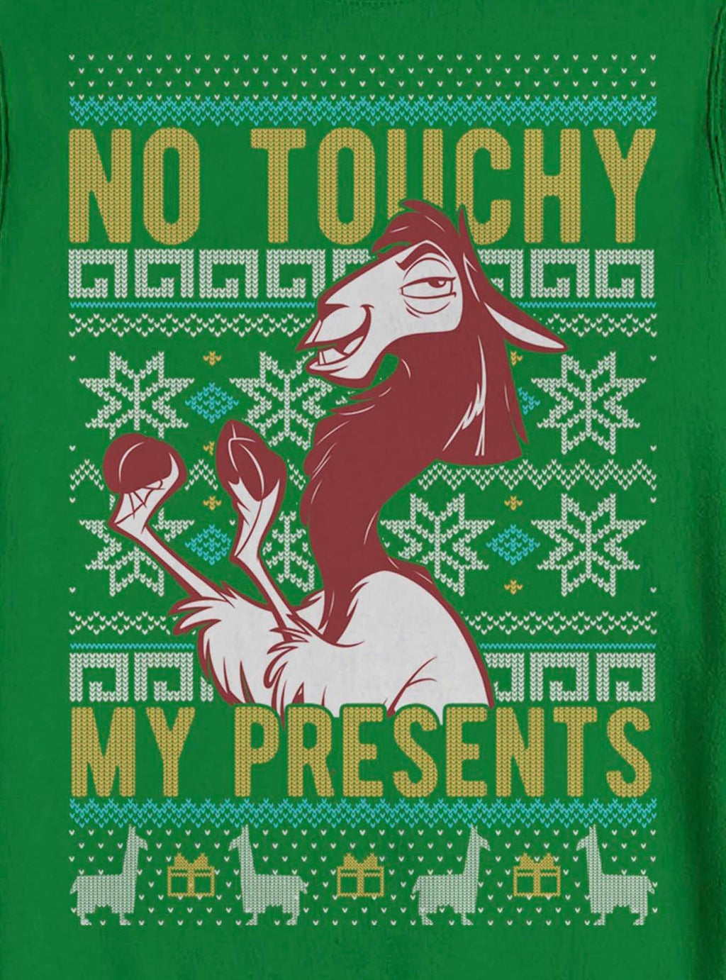 Disney The Emperor's New Groove No Touchy My Presents Ugly Christmas Sweater Sweatshirt