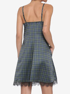 Plaid Satin Slip Dress