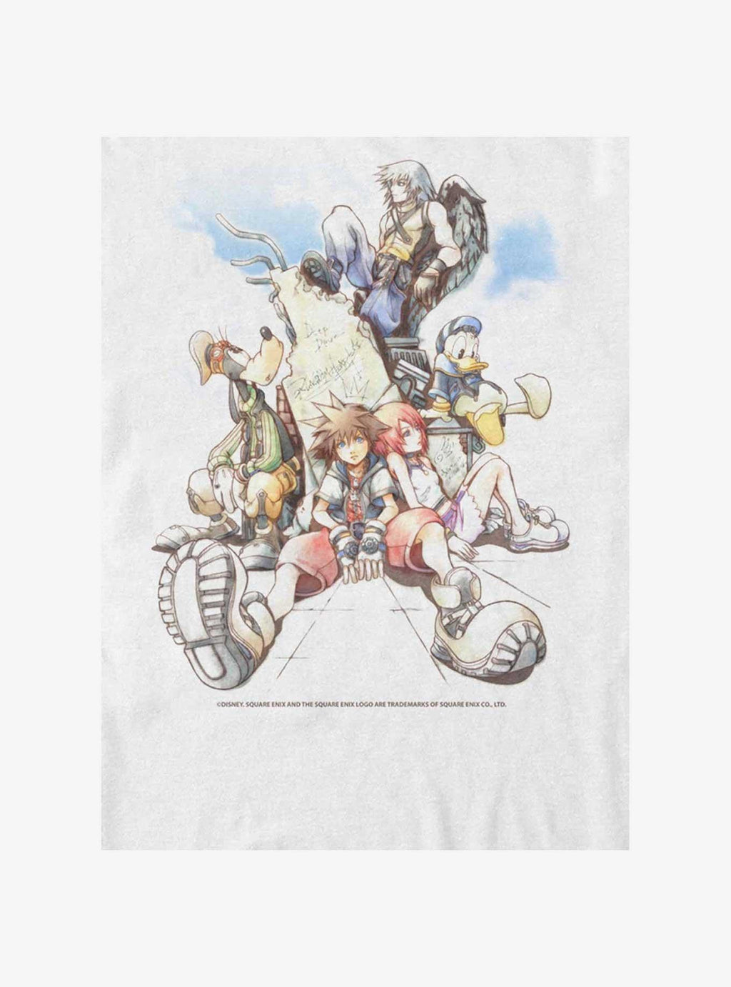 Disney Kingdom Hearts Group In The Clouds Girls T-Shirt