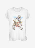 Disney Kingdom Hearts Group In The Clouds Girls T-Shirt