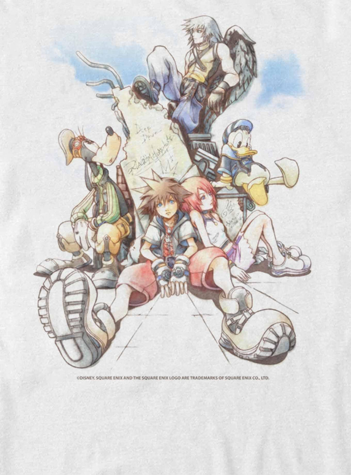 Disney Kingdom Hearts Group In The Clouds T-Shirt