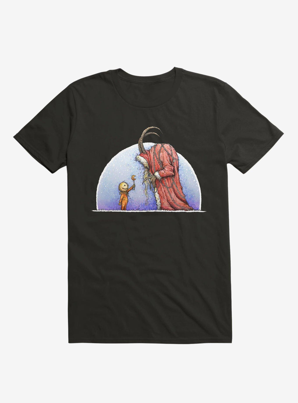 Holiday Horrors Meet Krampus Black T-Shirt
