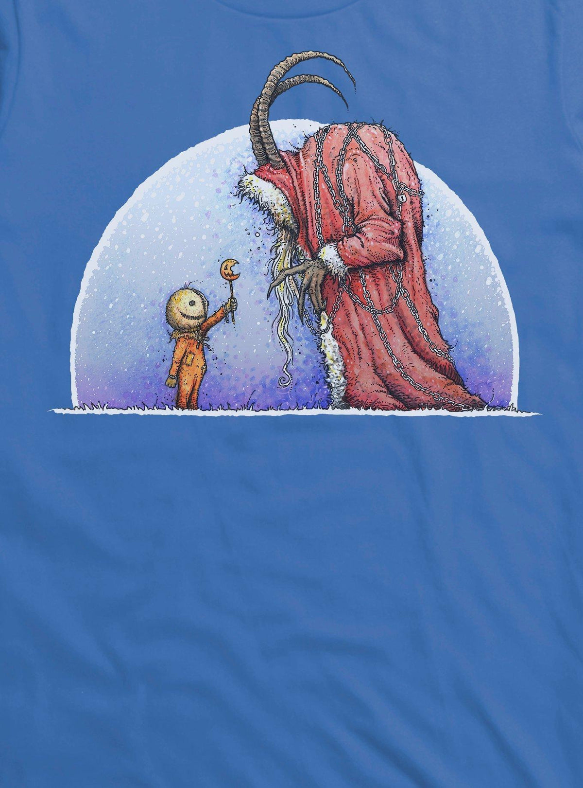 Holiday Horrors Meet Krampus Royal Blue T-Shirt
