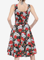 Roses and Skulls Retro Dress