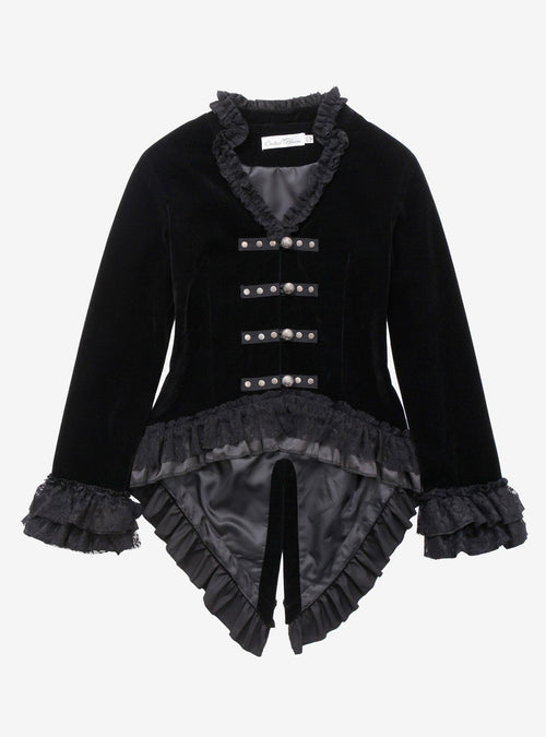Black Velvet Lace Up Jacket